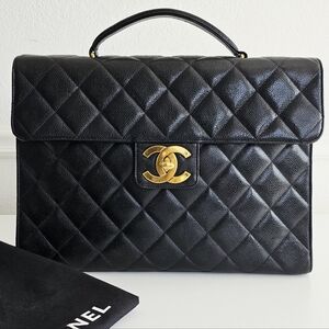 Chanel Black Caviar Briefcase Laptop Bag